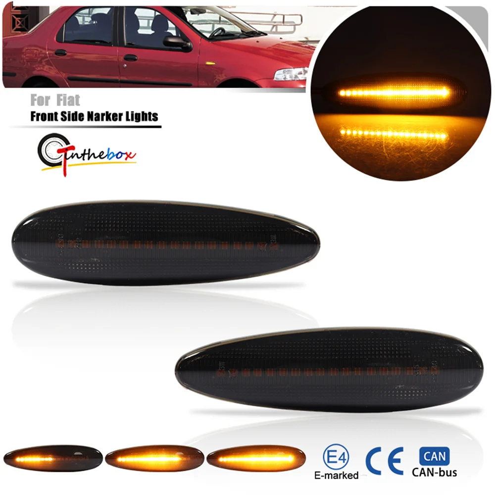 Dynamic Blinker LED Front Side Marker Lights For Fiat Palio Strada Siena Albea Marea Croma 2 Bravo & Brava HGT Turn Signal Light