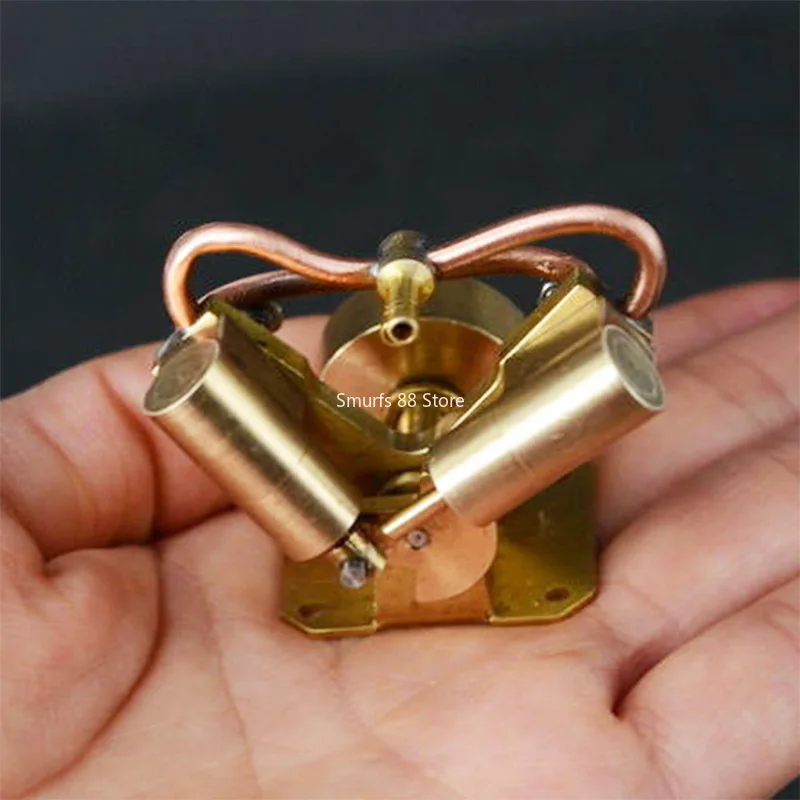 نموذج محرك بخاري صغير على شكل حرف V محرك بخاري ذو أسطوانة مزدوجة موديل M65 متوفر في المخزون