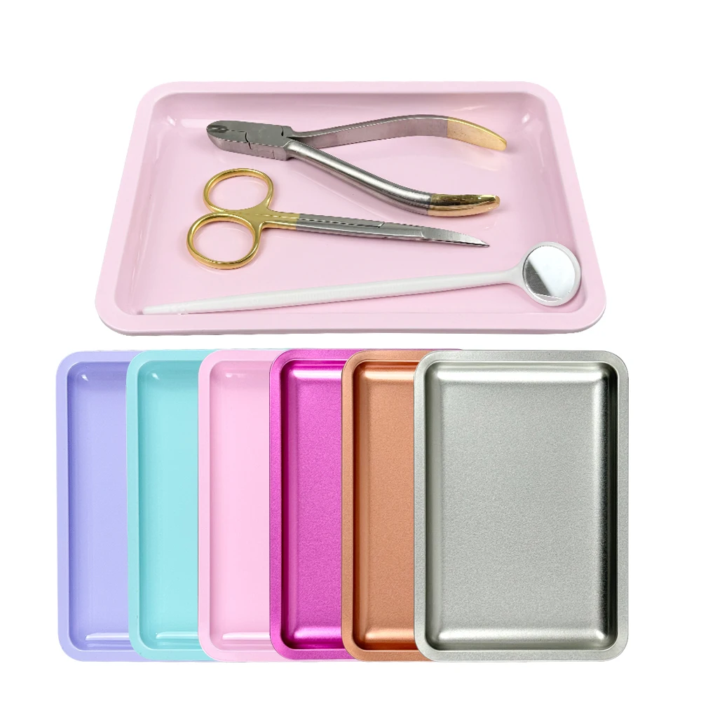 Stainless Steel Cosmetic Storage Tray Dental Surgical Instrument Sterilization Tray Nail Art Manicure Plate Dish Container Tools