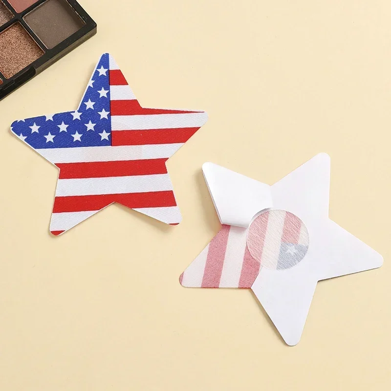 U.S. Flag Style Invisible Nipple Cover Stars and Stripes American flag Print Tape Overlays on Bra Nipple Stickers Women Girls