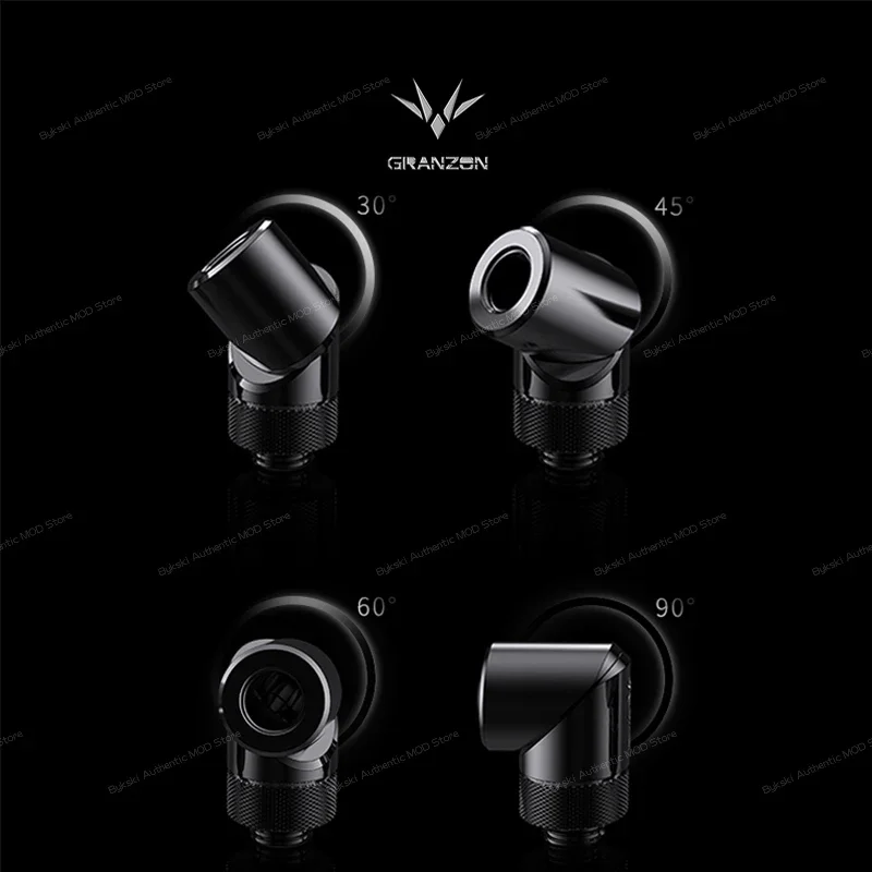 Granzon 45/90/360 Degree Freely Rotary Elbow Connector G1/4'' Adaptor Fittings,For PC Water Cooling GD-SK GD-X GD-90 GD-45 4PCS