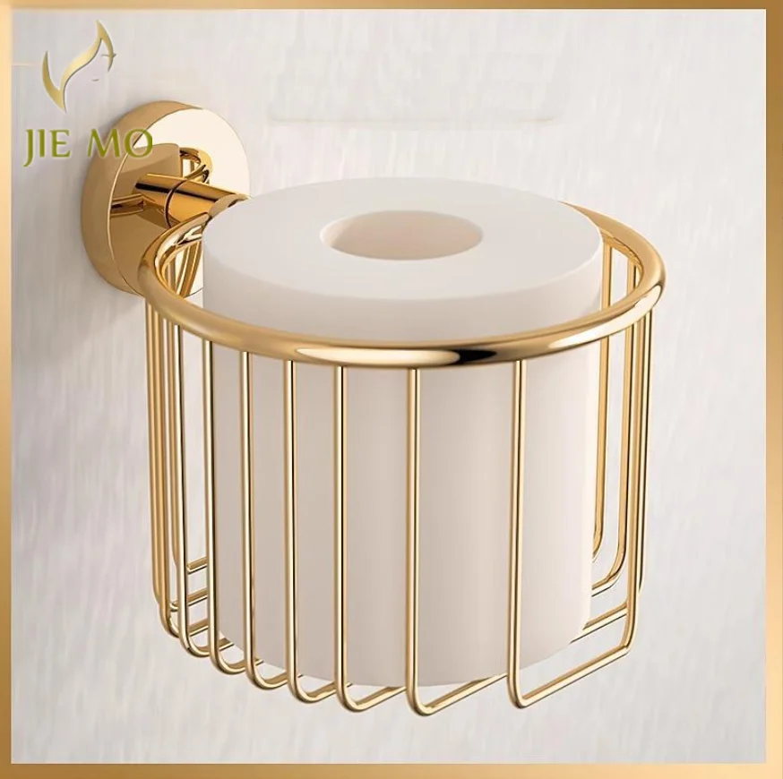 

Коробка для туалетной бумаги, ящик для салфеток, настенный держатель для туалетной бумаги, полностью медная золотистая роскошная стойка для рулонной бумаги, хранилище для салфеток
