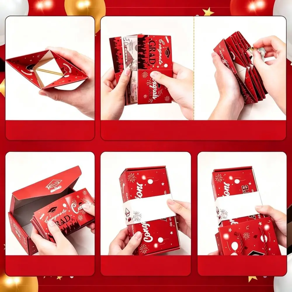 Graduation Celebration Money Holder Creative Folding Jumping Case Interactive Gift Packaging Stationery