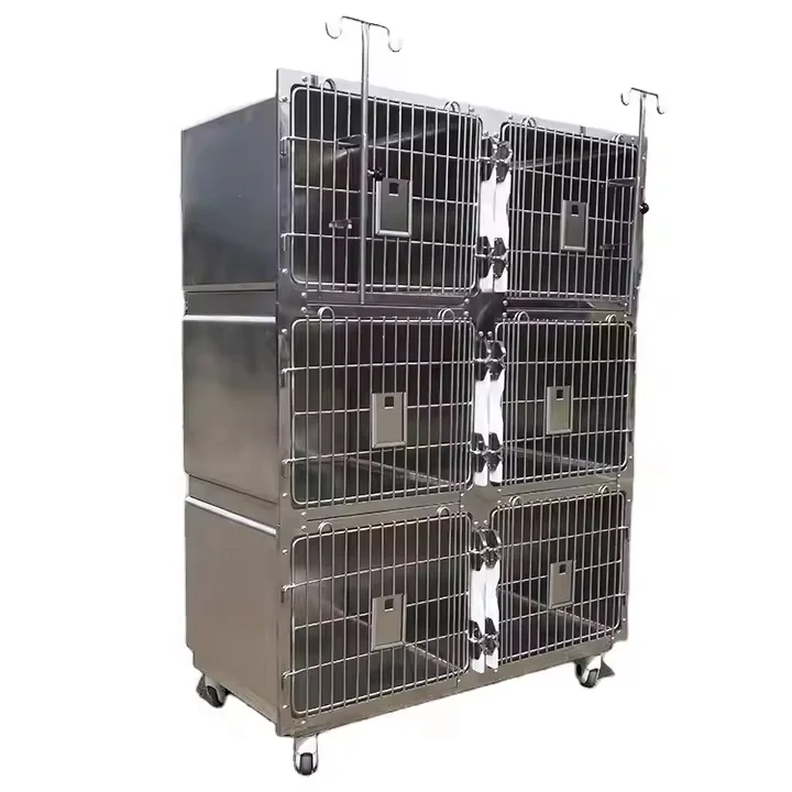 

Pujia Veterinary Equipment PJJY-06 Stainless Steel Dog Cat Kennels Cage & Houses with Animal Pattern Combined Veterinary Patient