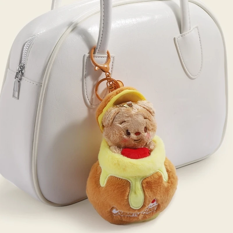 오리지널 디자인 허니팟 플러시 백팩 귀여운 만화 인형 가방 열쇠고리 스쿨 백 인형 선물 친구 어린이