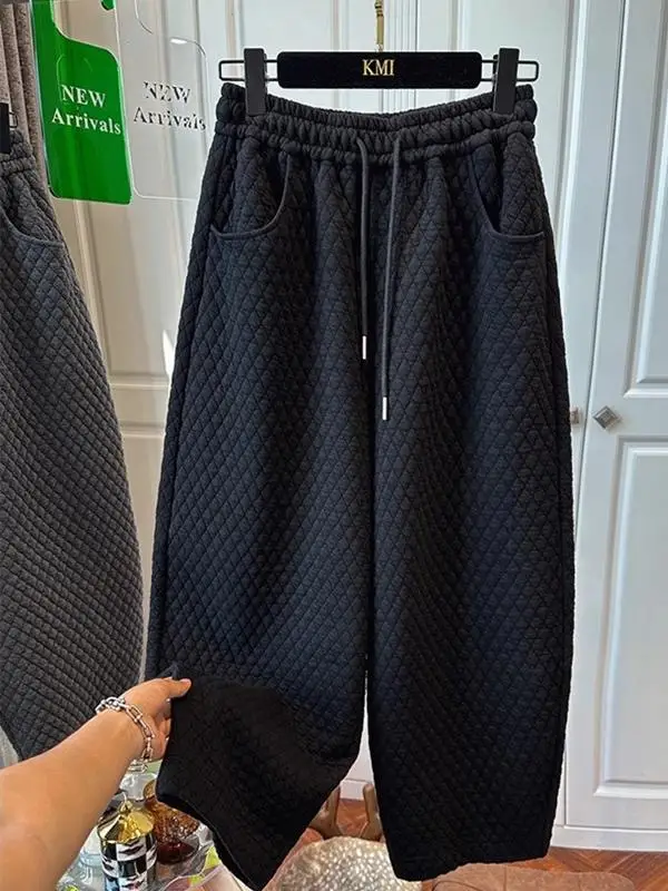 

Американские ретро-брюки в японском стиле, комплект из девяти предметов, повседневные хлопковые брюки-харлан, женские свободные широкие брюки, утягивающие, зимние, новый стиль