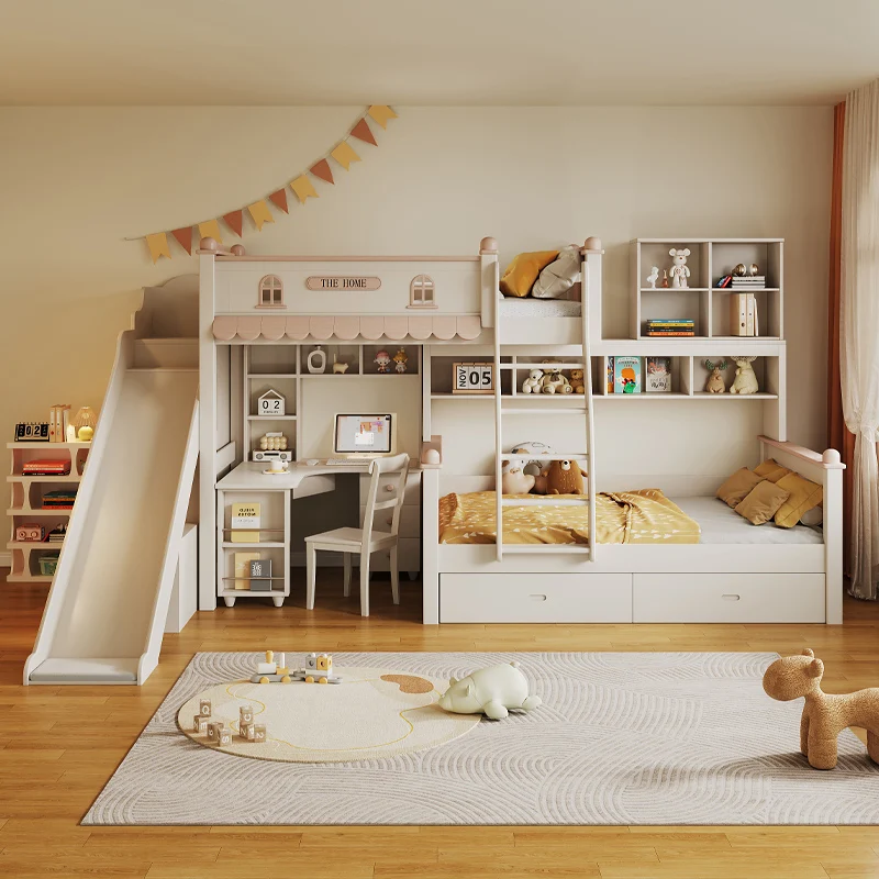 

All solid wood upper and lower beds, double bed does not disturb each other