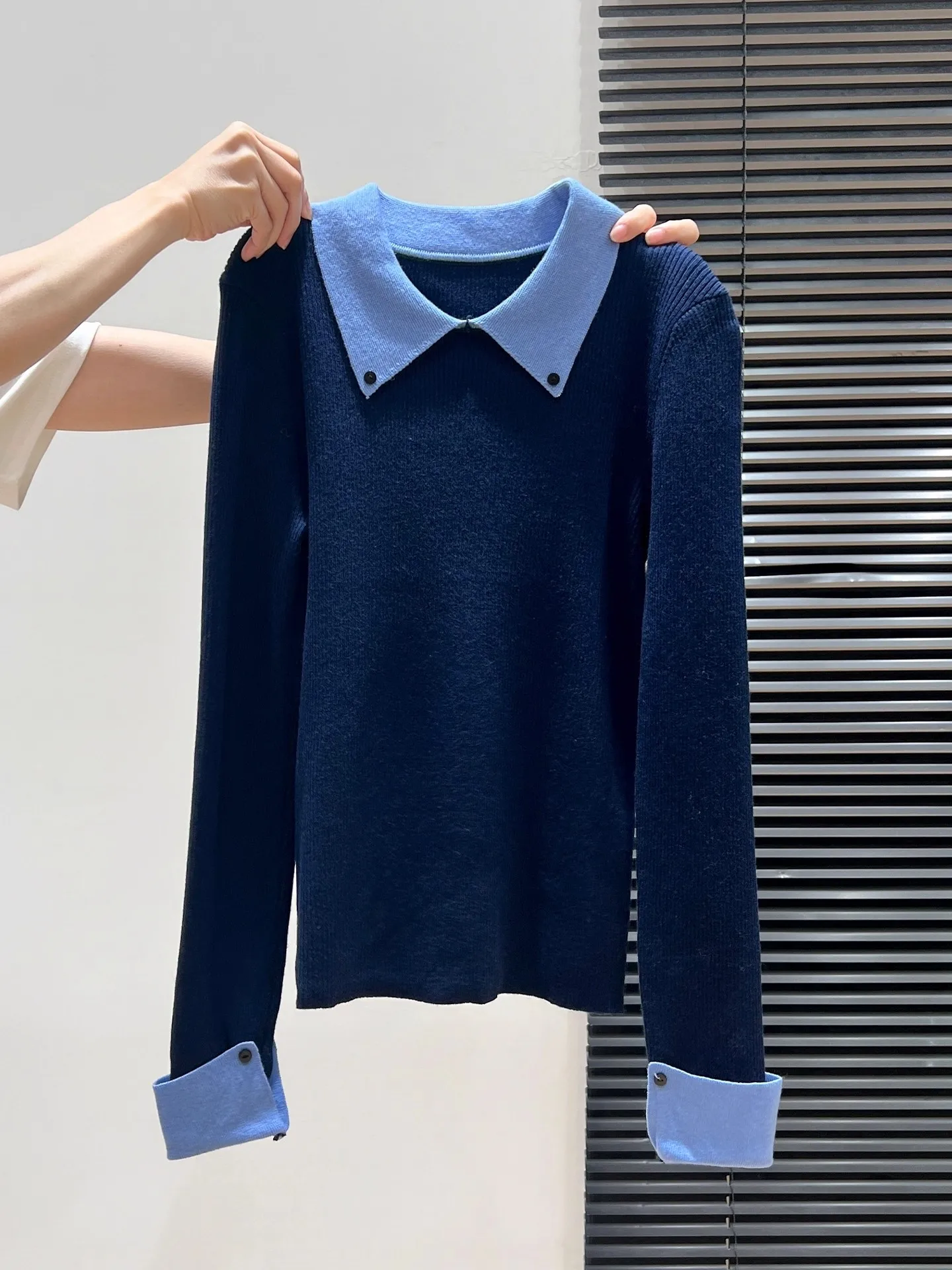 Slim Fit Ne Suéter de malha feminino outono inverno longo Sve Color Blo Design exclusivo Sle malhas casual deslocamento