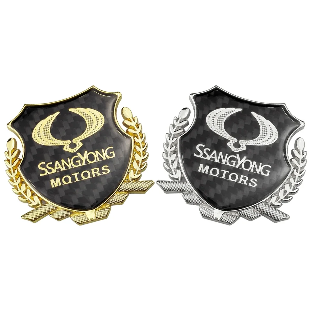 Metal Car Sticker Auto Emblem Badge Decal For Ssangyong ActYon Tivolan Korando Rodius Rexton 2 Kyron Tivoli Musso Accessories