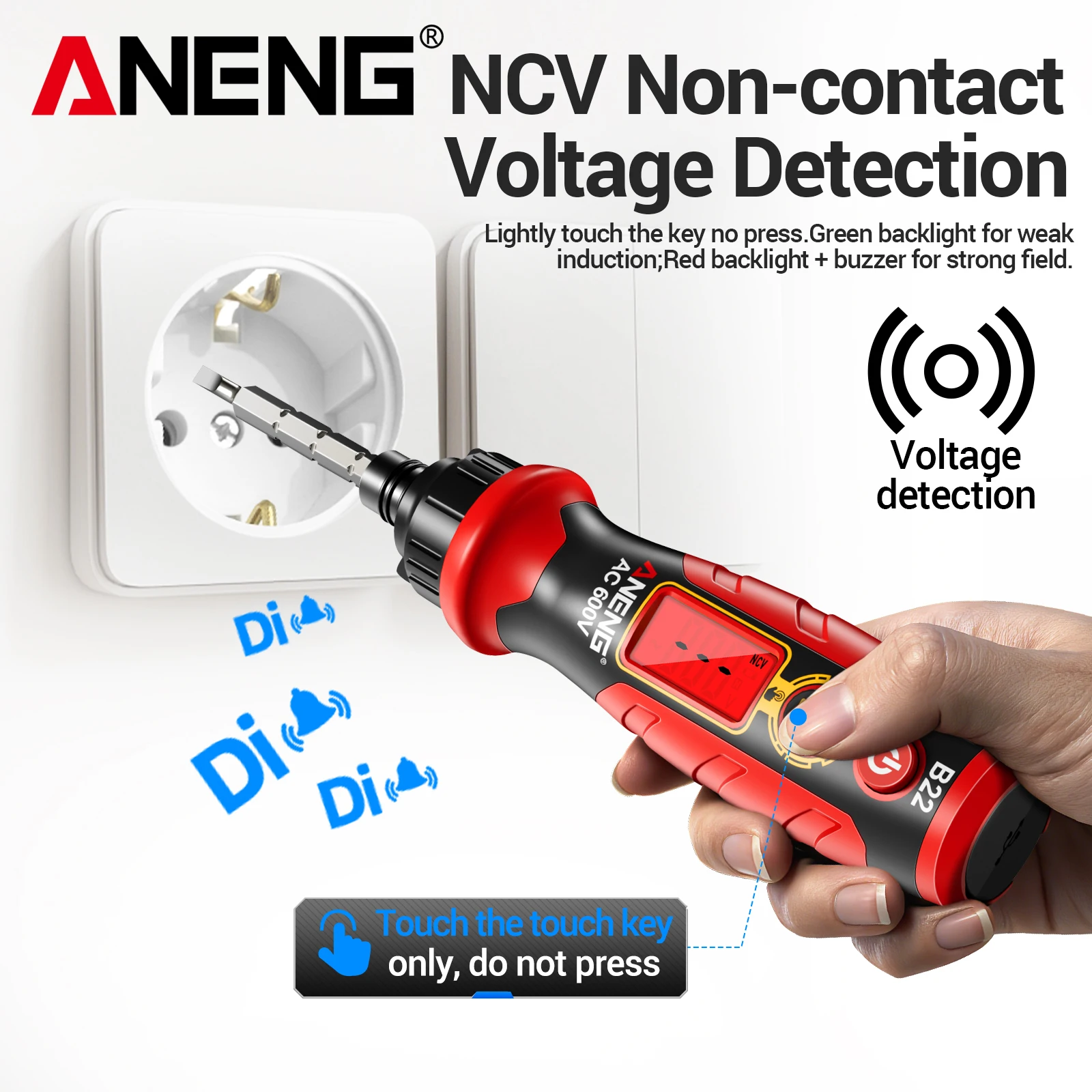 ANENG B22 Professional NCV Voltage Tester Pen Non Contact Voltage Detector Live Neutral Wire Finder LCD Display Electrician Tool