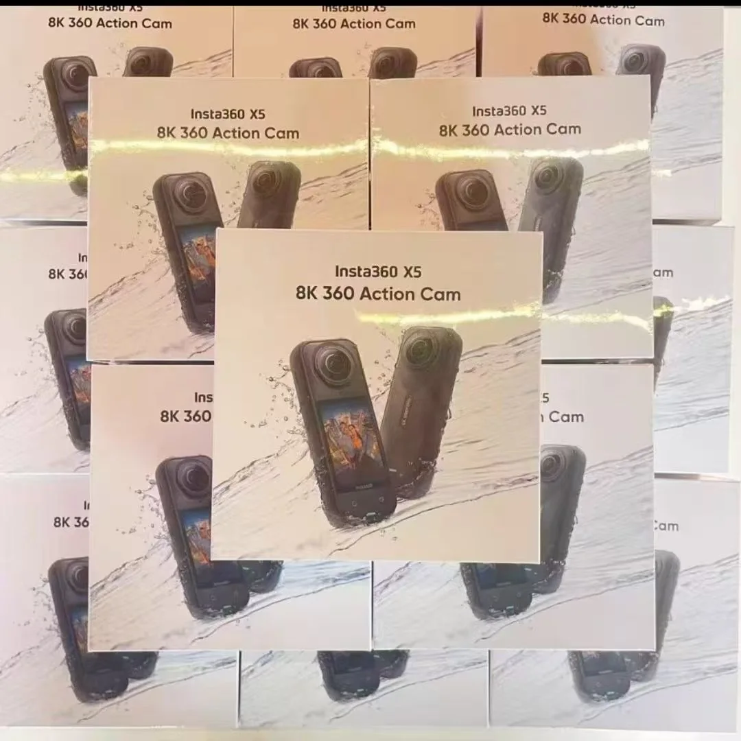 متوفر Insta360 X5 مقاوم للماء 15 متر 1/1.28 بوصة أجهزة استشعار 8K 360 HDR فيديو 72MP صور 4K60fps عدسة واحدة Insta 360X5 كاميرا رياضية