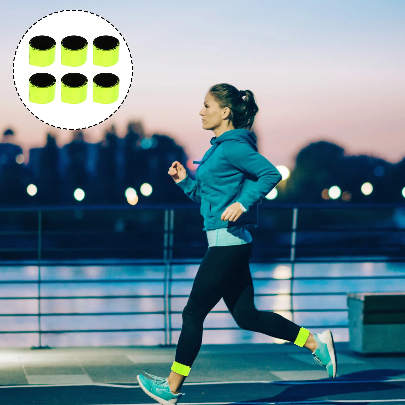 

6Pcs Reflective Safety Wrist Bands Slap Bracelets for Night Biking Running Visibility Reflective Armband Reflector Strip Armband