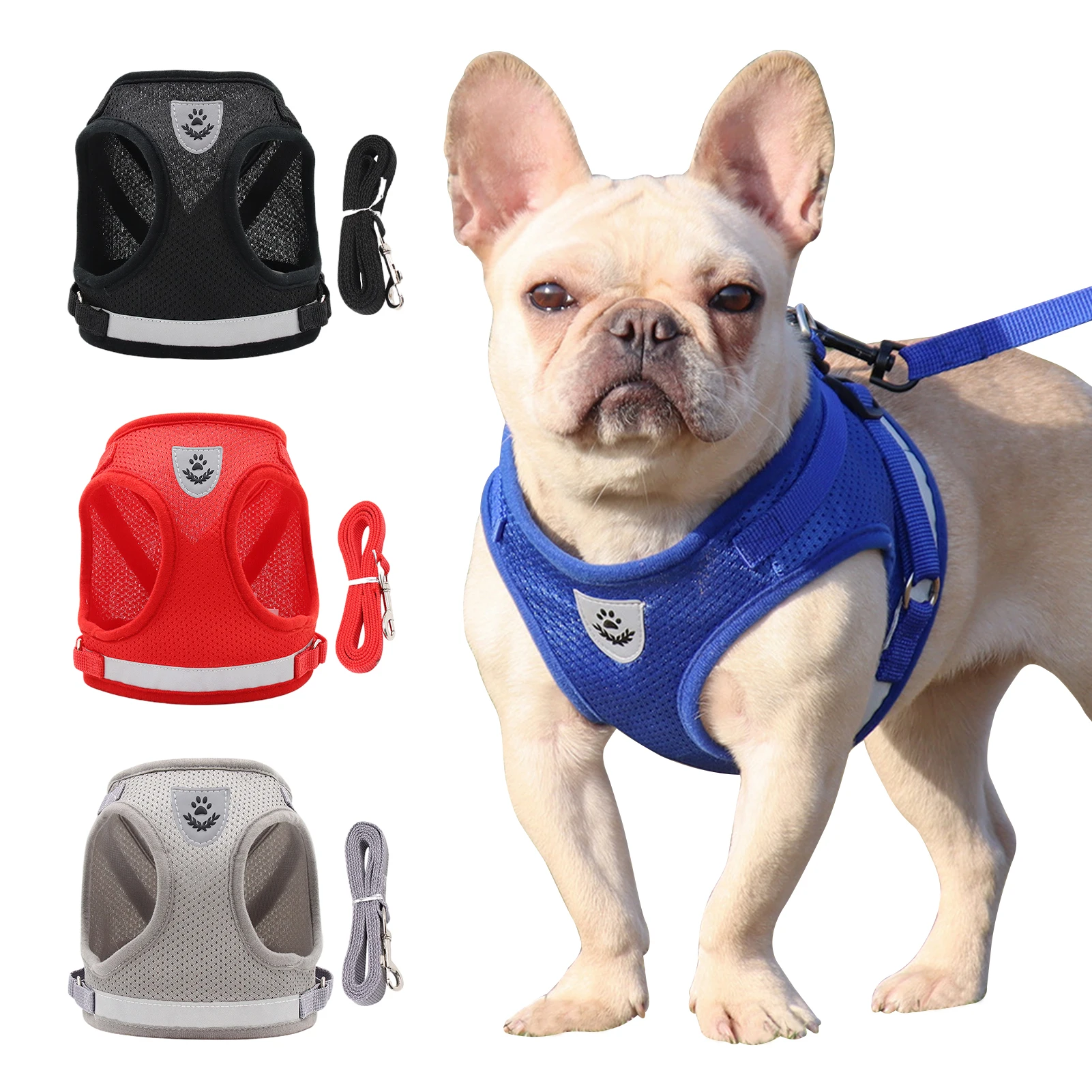 

Dog Harness Leash Set Summer Super Breathable Puppy Vest Reflective Dogs Harnesses for Small Medium Dogs Pet Dog Accessoires