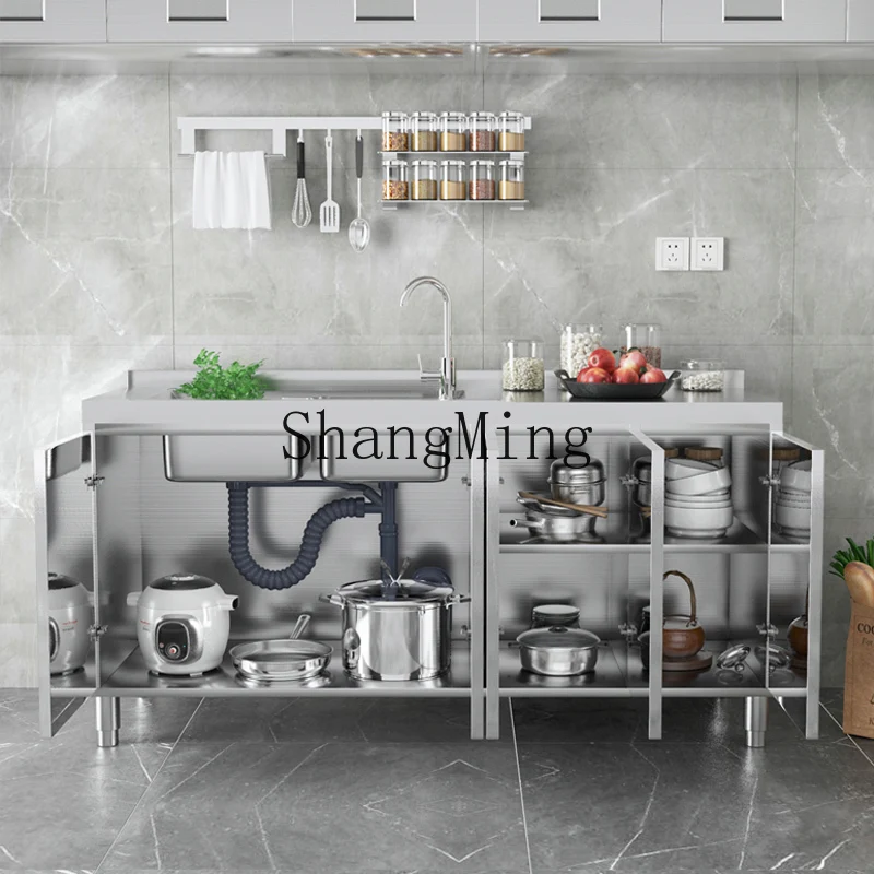 

SM household stove integrated stainless steel kitchen cabinet storage cupboard household small apartment