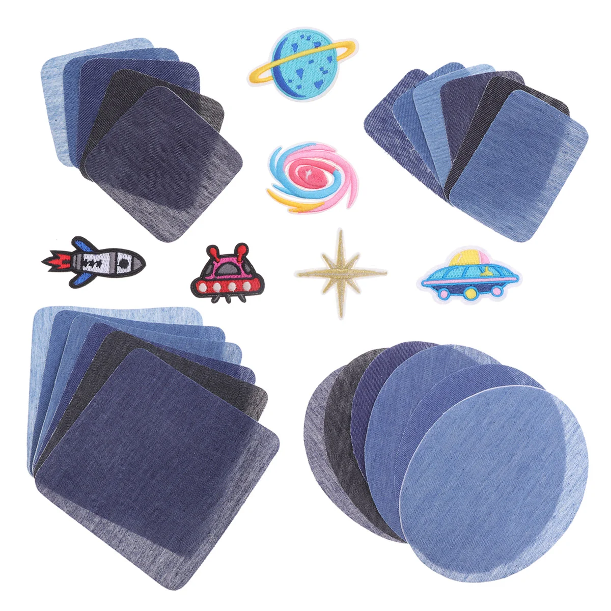 1 Set Elbow Knee Patches Sweater Shirt Stickers Cloth Sleeves Square Round and Cartoon Denim Patches for Clothing Shoes Hats Bag