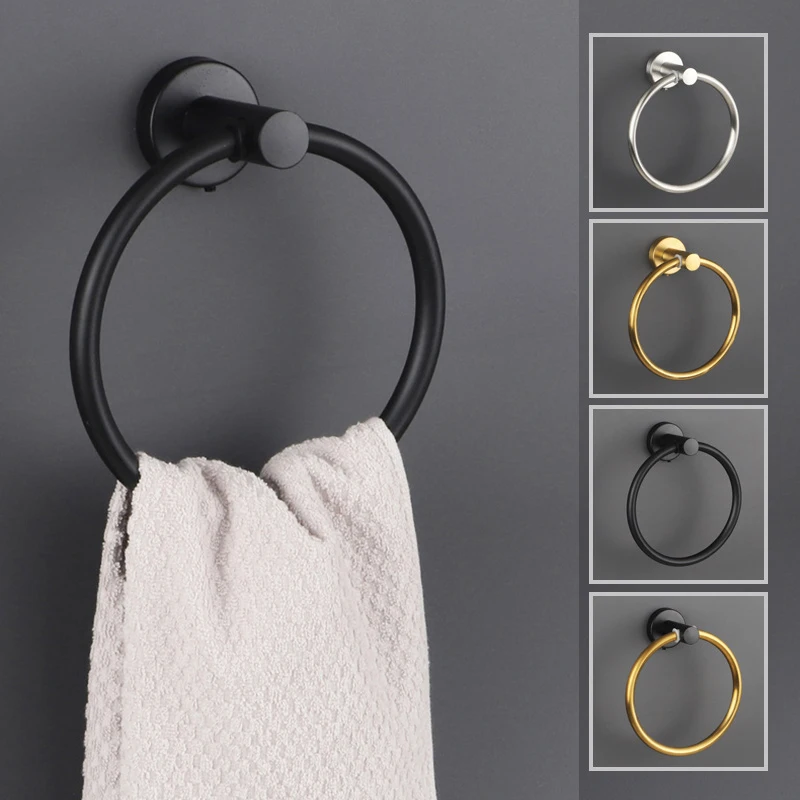 

Bathroom Towel Ring Holder Stainless Steel Bathroom Round Towel Ring Wall Mount Round Bathroom Shelf Bathroom Hardware Set