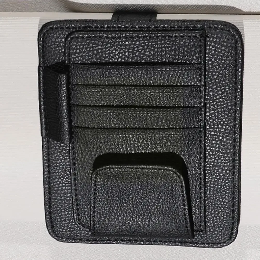 Car Sun Visor Mutil-Pocket Storage Organizer Auto Interior Accessories Car Documents Pouch Credit Card Sun Glasses Pens Holder image 2