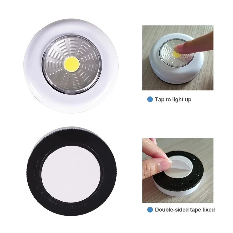 Self Adhesive Wireless Wall Lamp COB LED Under Cabinet Light Wardrobe Cupboard Drawer Closet For Bedroom Kitchen Night Light