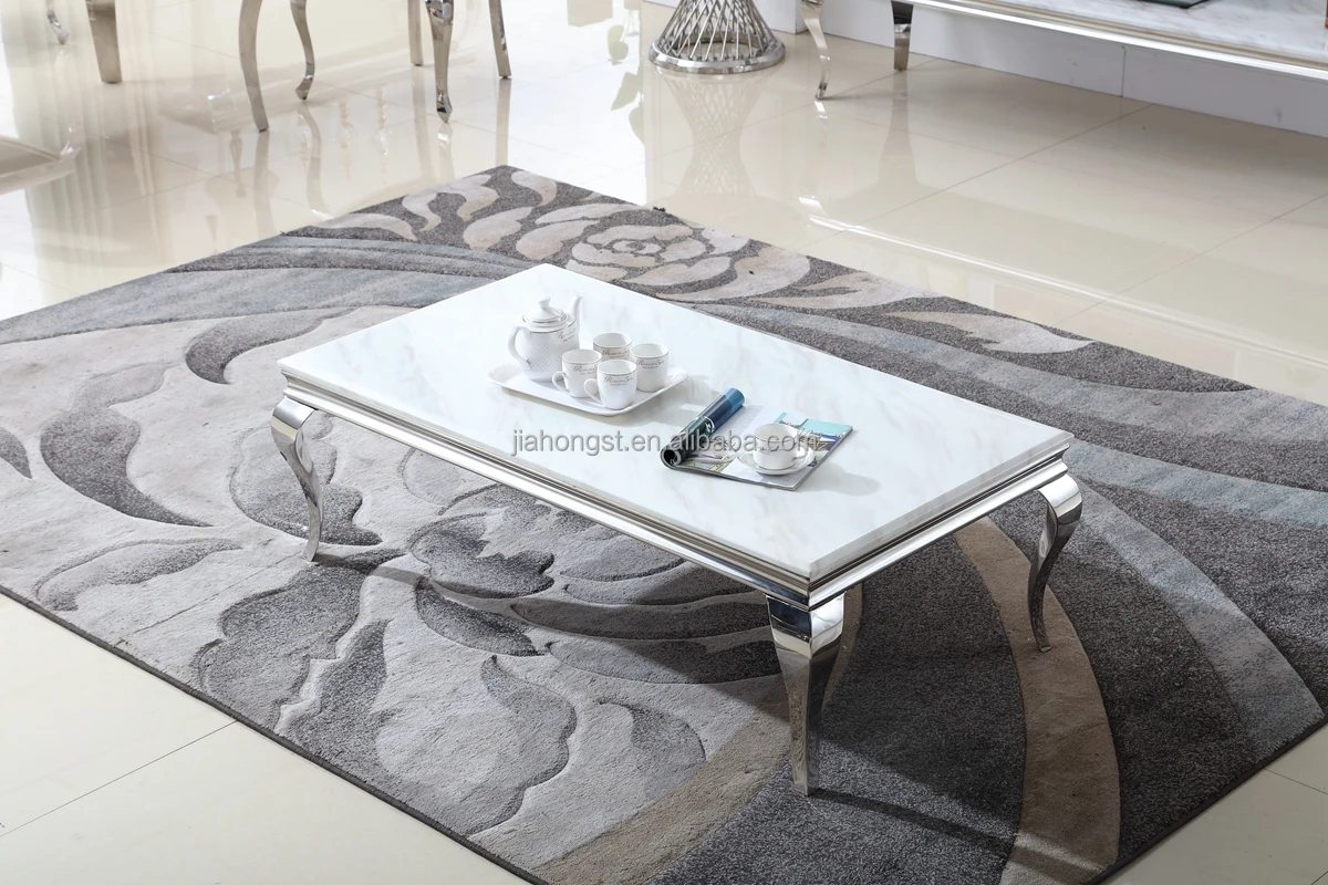 Luxury Gold Stainless Steel Metal Coffee Table Modern Marble Center Table Dining Luxury Furniture