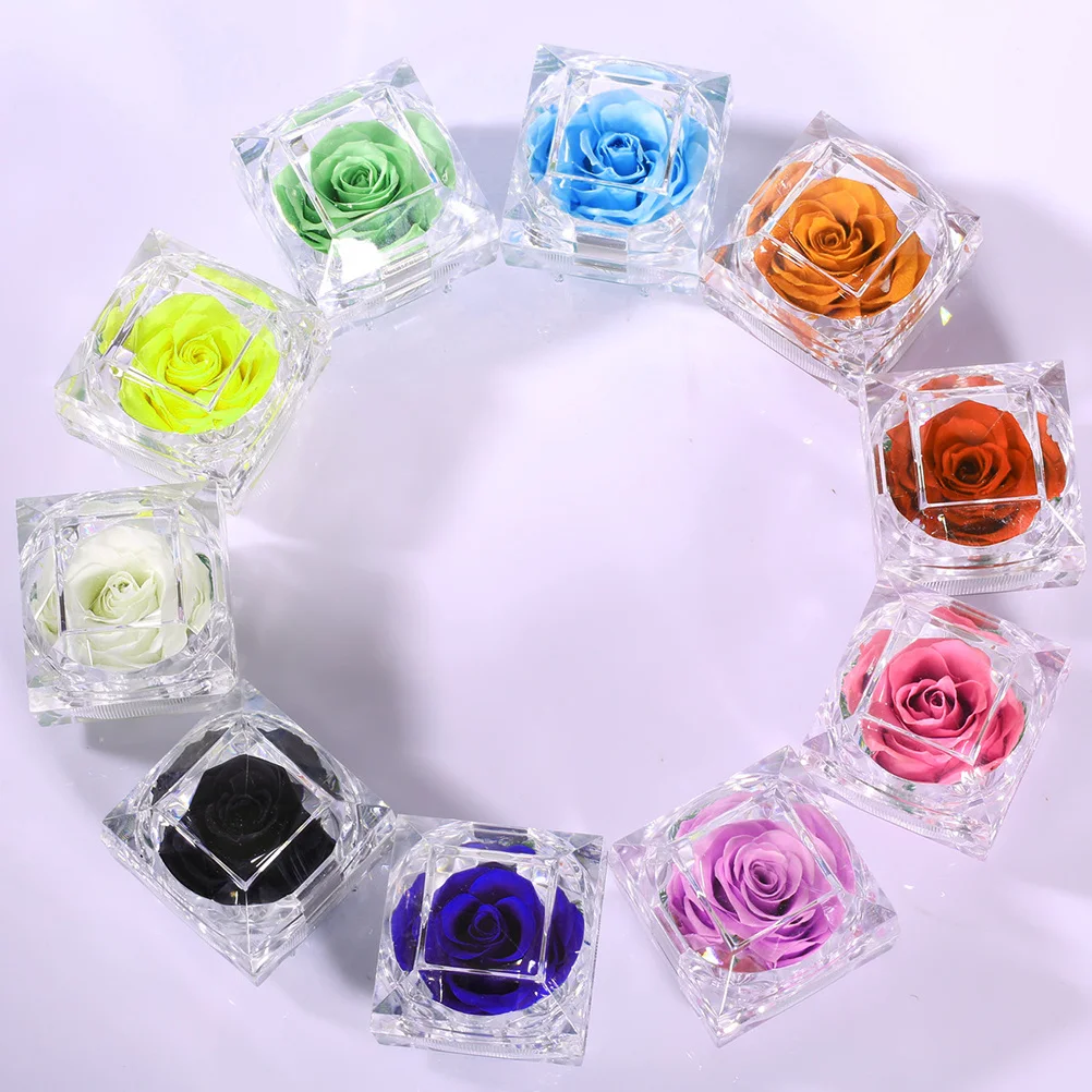 

1pcs Eternal Flower Gift Box Preserved Rose In Glass Dome Sky-Blue For Valentine'S Day Anniversary Birthday Wedding Mother'S