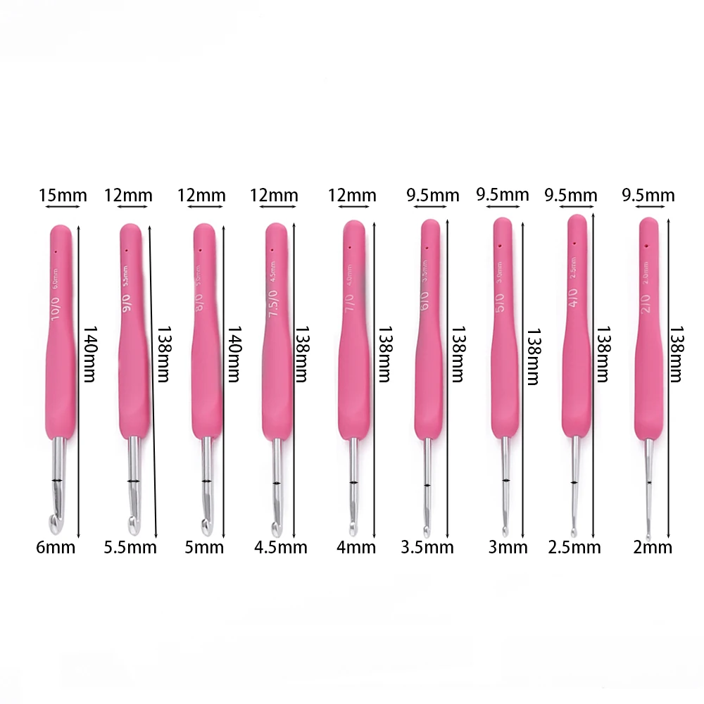 1 قطعة/الوحدة الكروشيه السنانير المطاط مقبض الكروشيه السنانير الملونة المطاط مقبض الحياكة بيئة العمل مقبض DIY بها بنفسك صنع المجوهرات الكروشيه #3