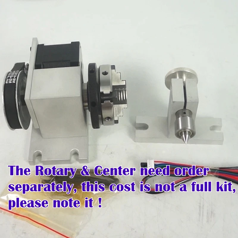 LY 65mm 4 Jaws Chuck CNC Rotary Axis Kit Activity Tailstock 4th Axis 54mm Center Thimble CNC Milling Machine Part Tools