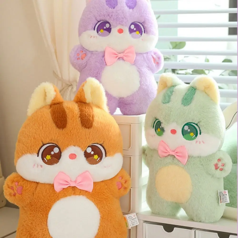 

Cute Animal Pet Cat Plush Toy Big Eyes Fluffy Kitten Stuffed Doll Black Anime Cartoon Simulation Cat Doll Room Decor