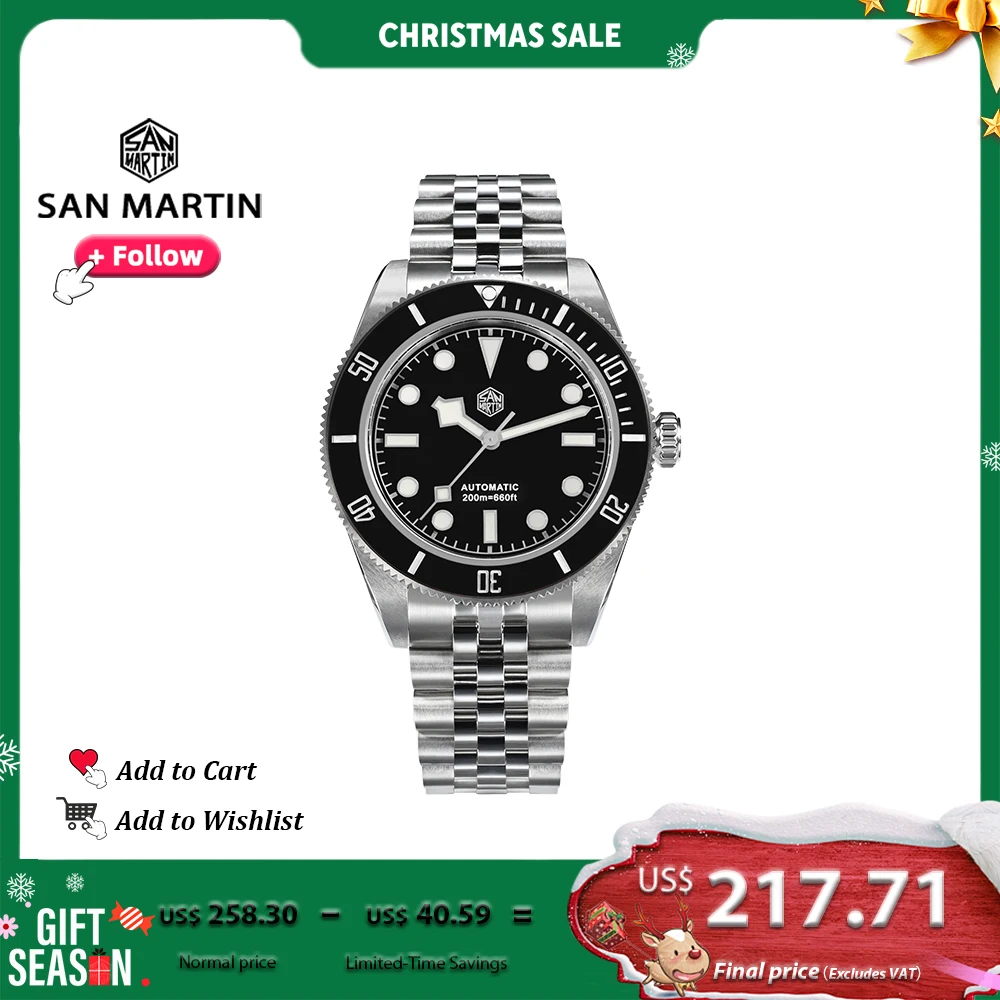 San Martin 40 мм BB Мужские часы Роскошные спортивные дайверские