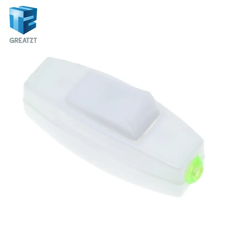 GREATZT 2019 Rocker Switch AC 110V 220V 6A Lnline ON/OFF Table Lamp Desk Light Cord Control Switch 