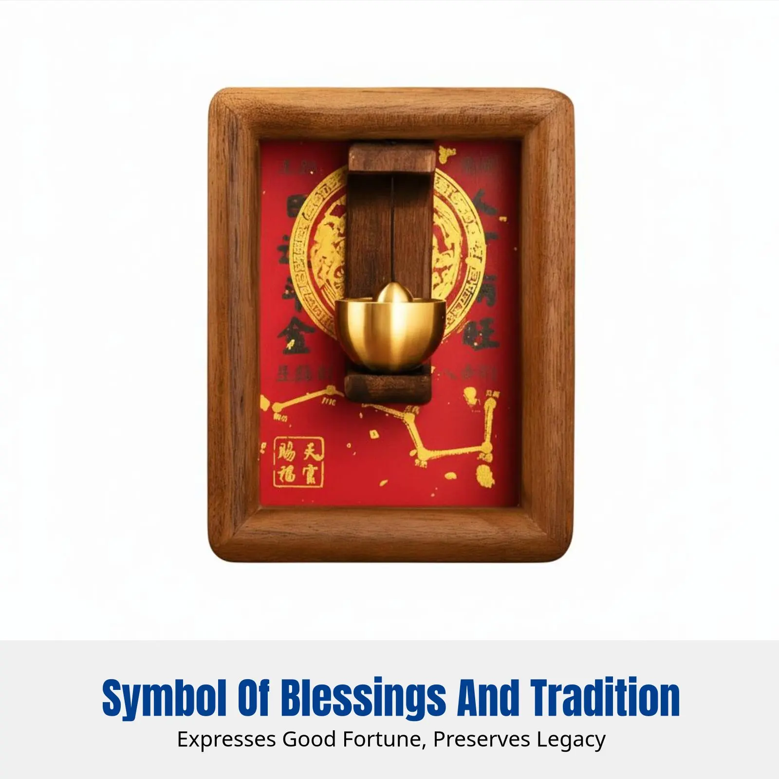 

Настенное панно с символом удачи, в китайском стиле, для прихожей, в раме из орехового дерева, декор для гостиной