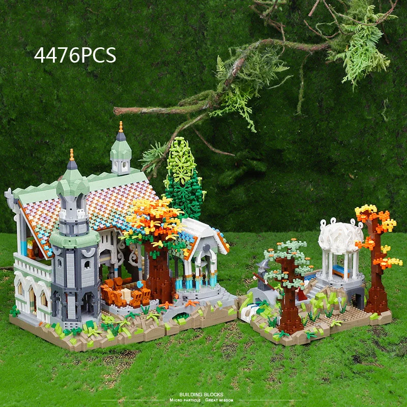 Creative Street View Nanobricks Elf Palace Micro Diamond Block Movie Architecture Building Brick Figures Streetscape Toys