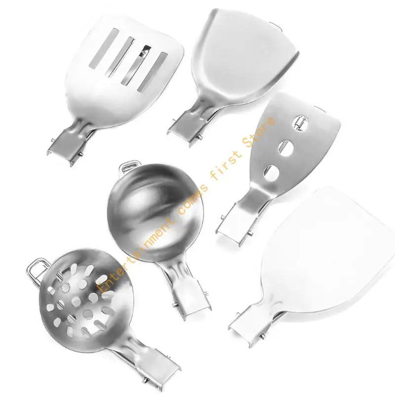 Transportable Collapsing Outdoor Cooking Utensils 4 Part Untarnished Set For Camping Hiking Travel Easy Storage Not Slip 55KD