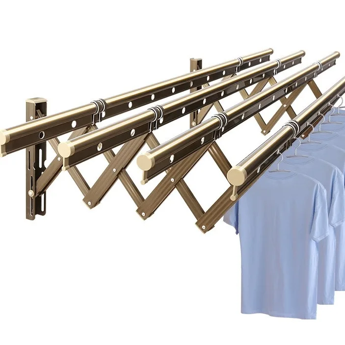 Retractable drying rack outside the balcony Outdoor push-pull drying rack Folding