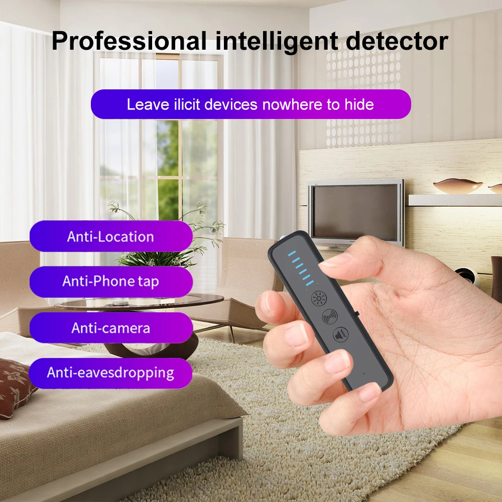 PEGATAH-Caméra Cachée Portable, Détecteur de Recherche Infrarouge, Dispositif Anti-espionnage pour Hôtel, GPS Professionnel Intelligent Sans Fil