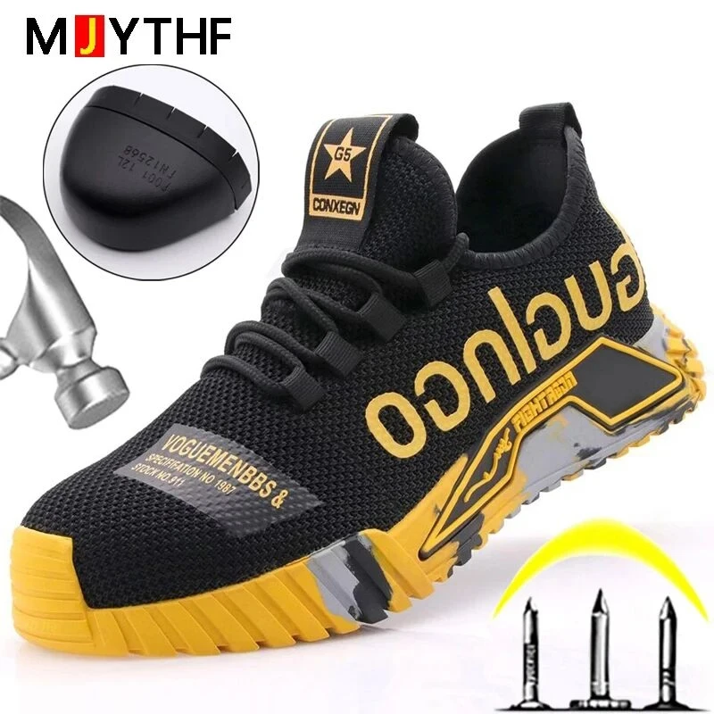 

Fashion Sports Shoes Work Boots Puncture-Proof Safety Shoes Men Steel Toe Shoes Security Protective Shoes Indestructible