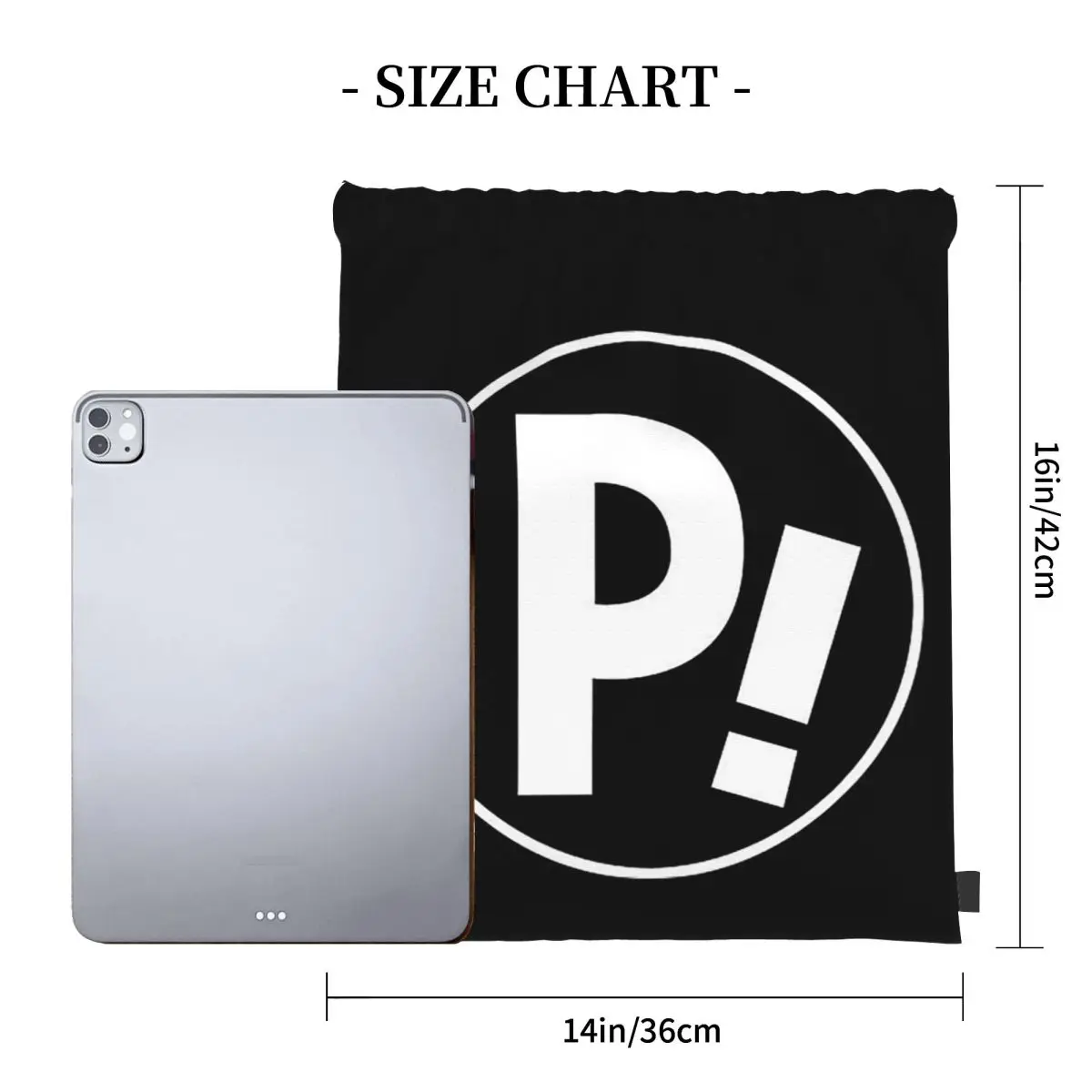 P! Logo Backpacks Casual Portable Drawstring Bags Sundries Bag Book Bags For Man Woman Students