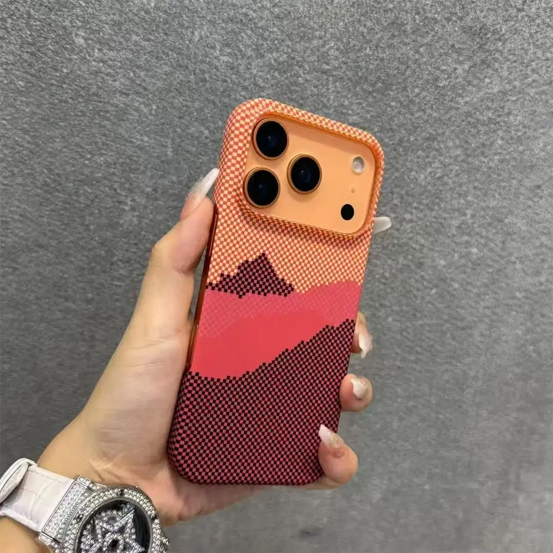 Carbon Fibre Pattern Frameless Phone Case for Apple IPhone 17 Air 16E 16 Plus 15 14 13 12 Pro Max Wireless Charging Slim Cover view 5