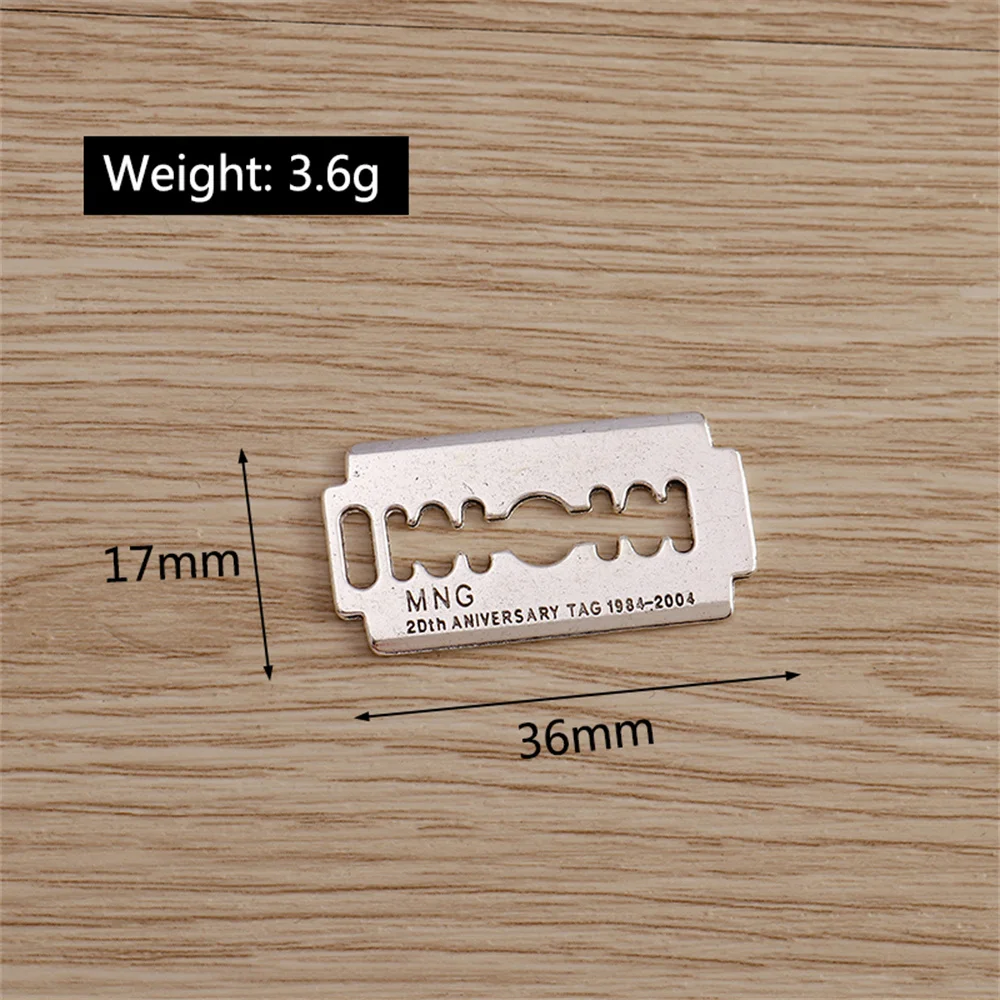 Tusember 10 Stück 17*36mm Legierung Punk Antik Silberfarben Rasierklingen-Anhänger für Ohrringe, Halsketten, DIY Schmuckherstellung – Detail 2