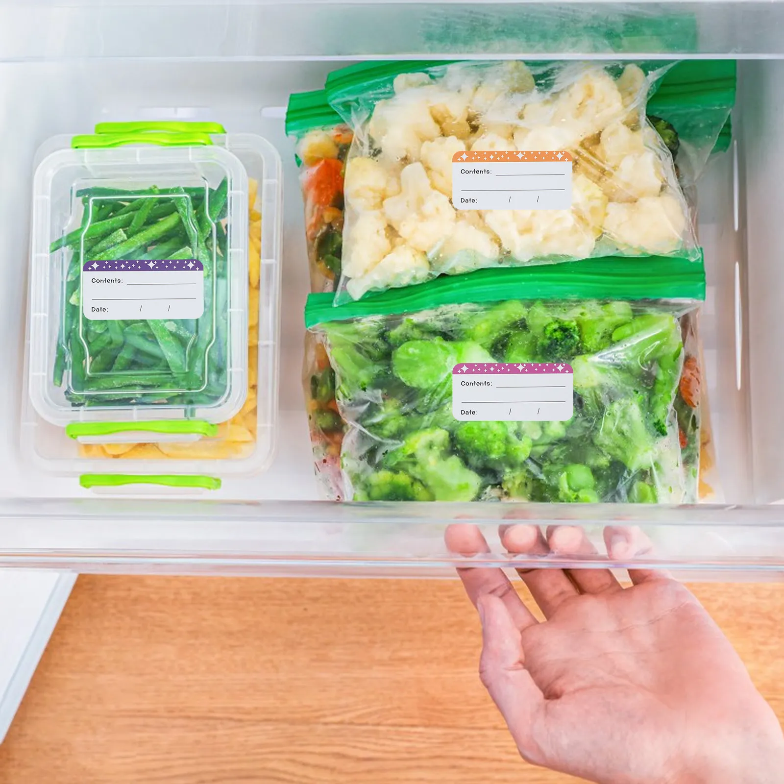 

50 водонепроницаемых этикеток для кухонной кладовой, для контейнеров, банок, холодильника, съемные наклейки для маркировки даты