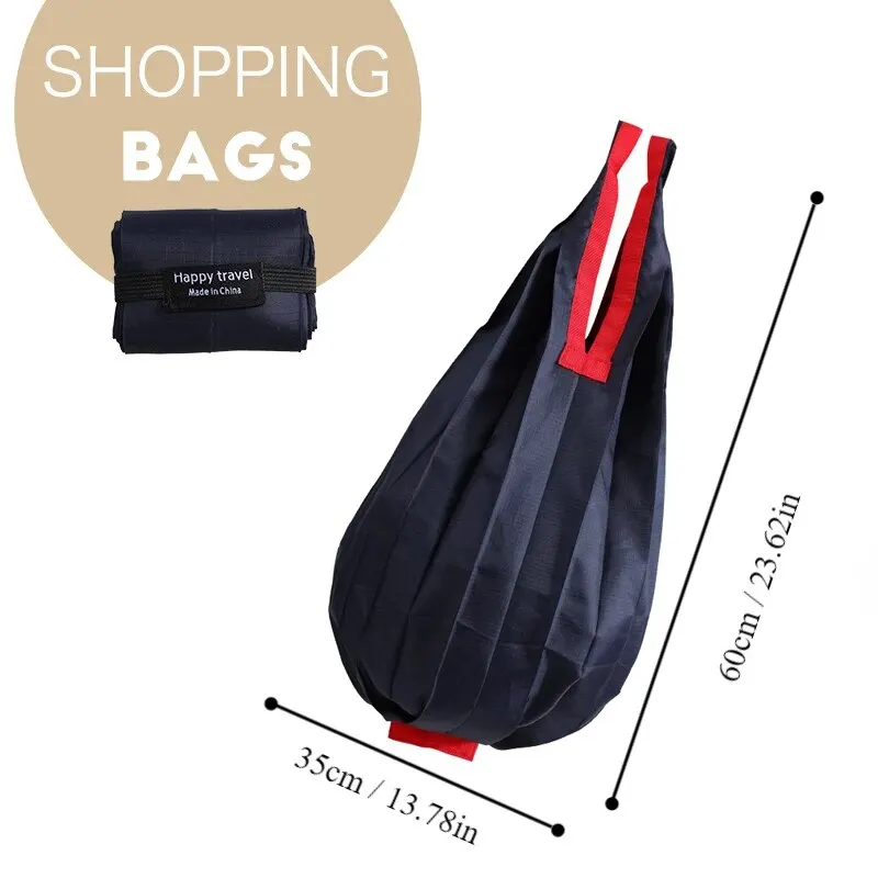 1Pc Folding Eco-friendly Shopping Bag Supermarket Large Capacity and Ultra Lightweight Hand in Hand with Hanging Buckle Bag