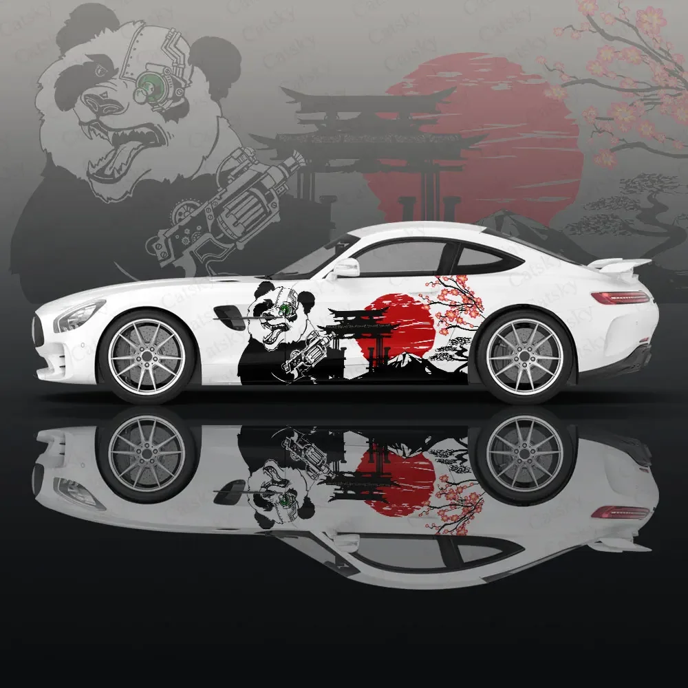 Chinese Ink Painting Panda Design Car-Body Stickers Itasha Vinyl Car Side Decal Sticker Car-Body Sticker Car Decor Stickers