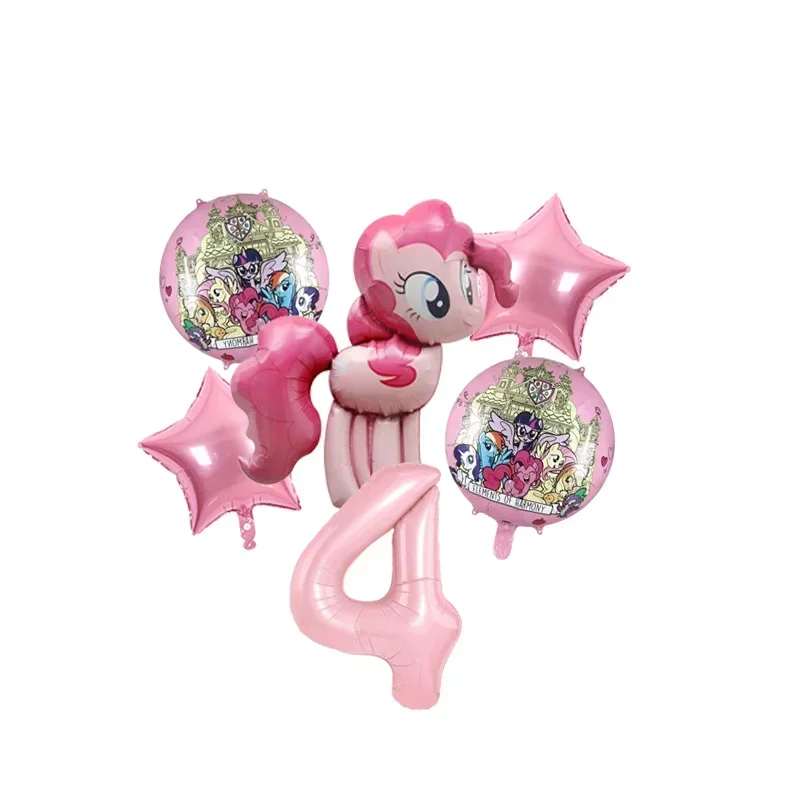 My Little Pony Birthday Balloon Bouquet Globos Set, Colorful Pony Balloons for Girls Birthday Party Backdrop Decor view 4