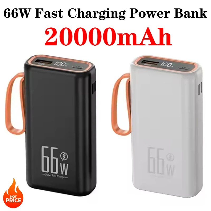 

20000mAh Handheld Large Capacity Power Bank 66W Fast Charging Supports Suitable for Outdoor Camping and Mobile Phone Charging