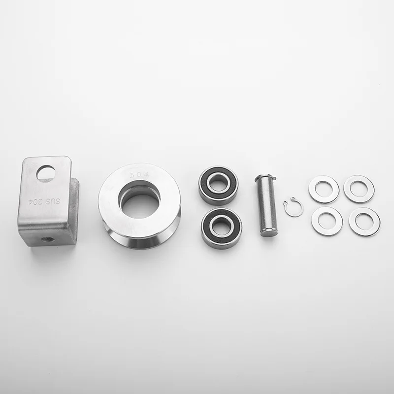 U V H Type Single Wheel Pulley Roller 304 Stainless Steel 360 Degree Rotation Heavy Duty Grooved Wheel V Type Pulley Block - view 5