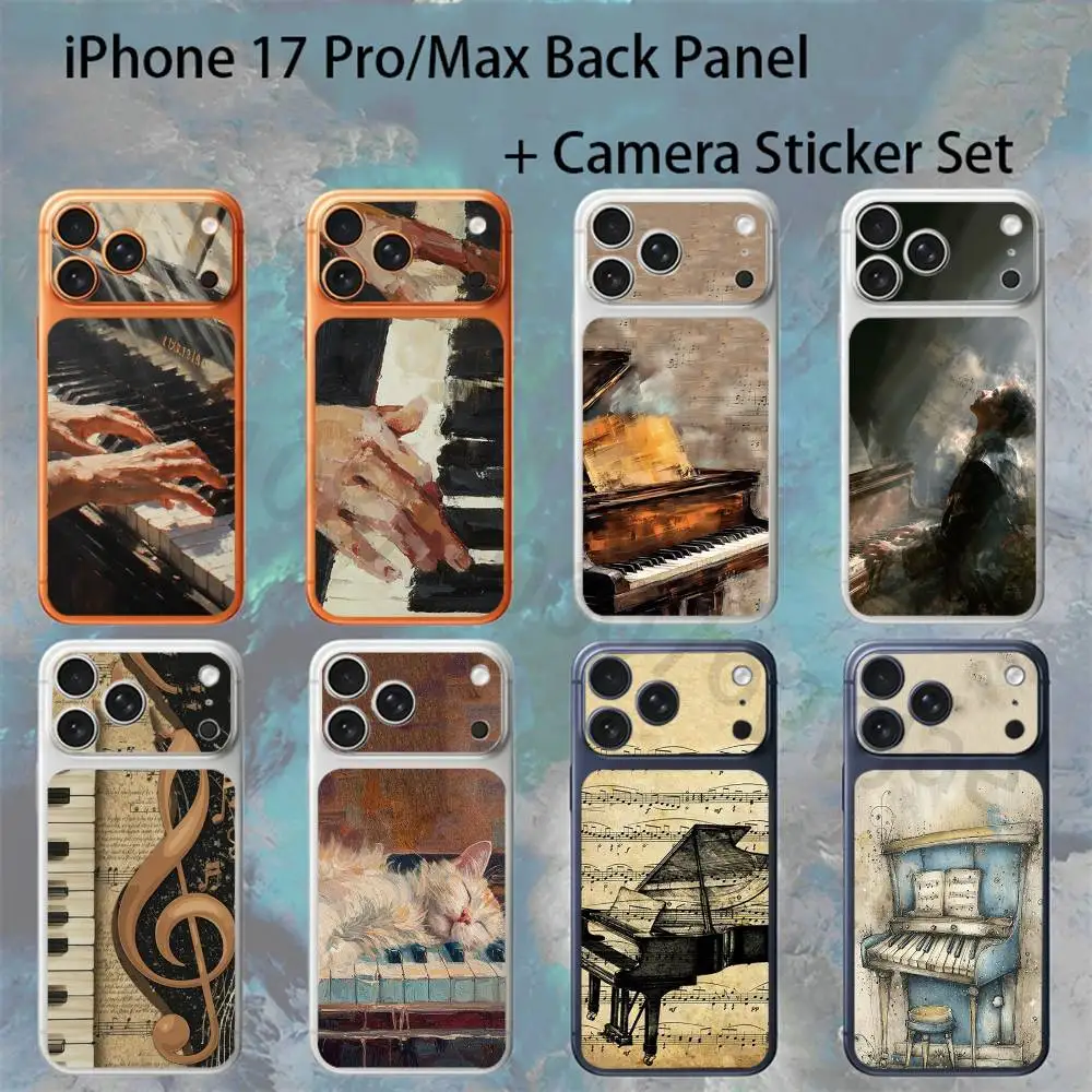 

Ins Art Piano For iPhone 17 pro Max/ pro Full Cover Decal Skin Wrap Colorful Rear Protective Sticker Film