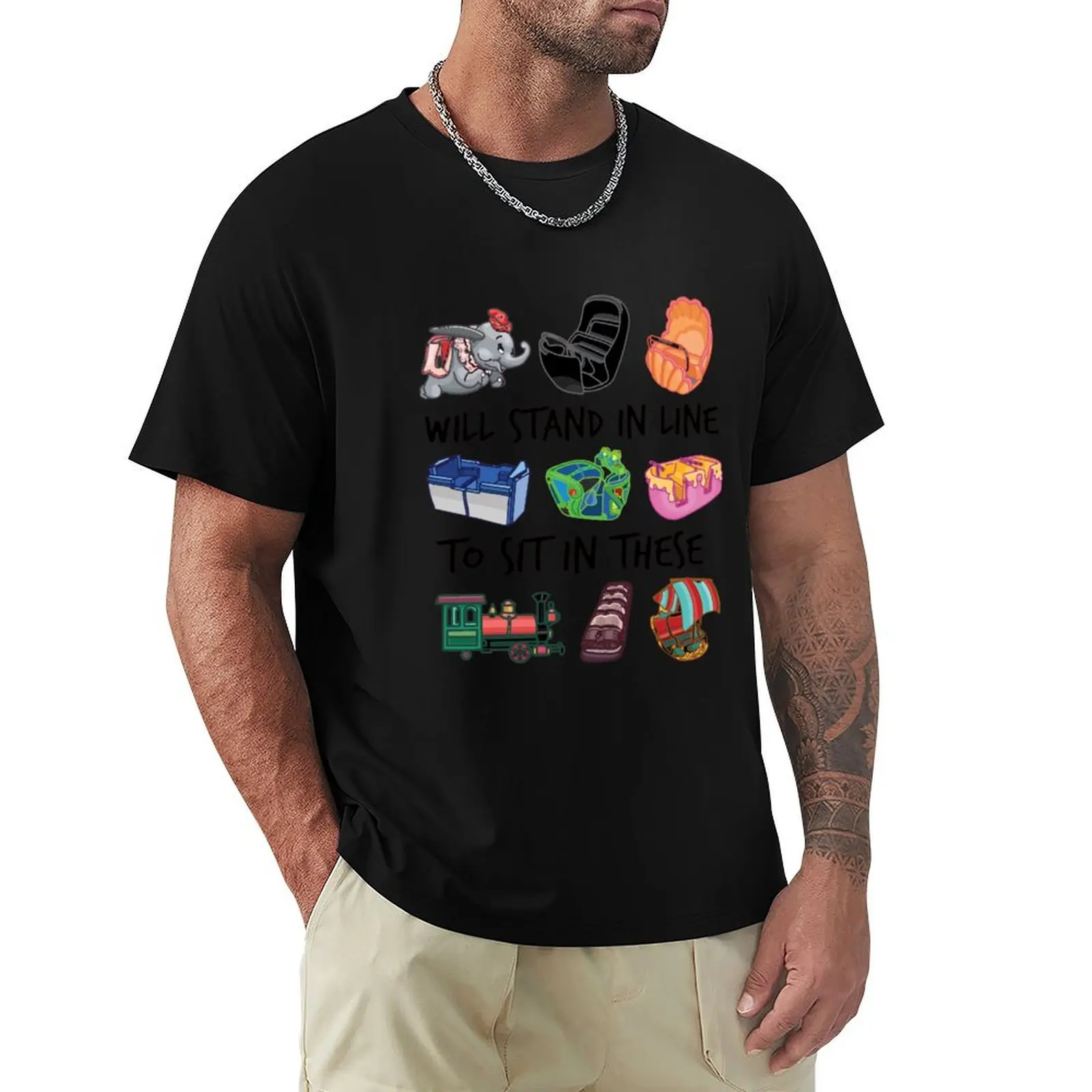 Ride Vehicles (with Caption) T-Shirt Soft Stretch Short Sleeve Top