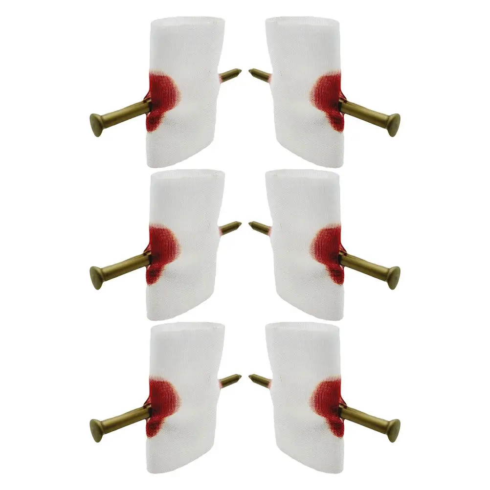

6Pcs Prank Finger Nail Through Finger Trick Props for Party Halloween April Fools Funny Novelty Prank Supplies