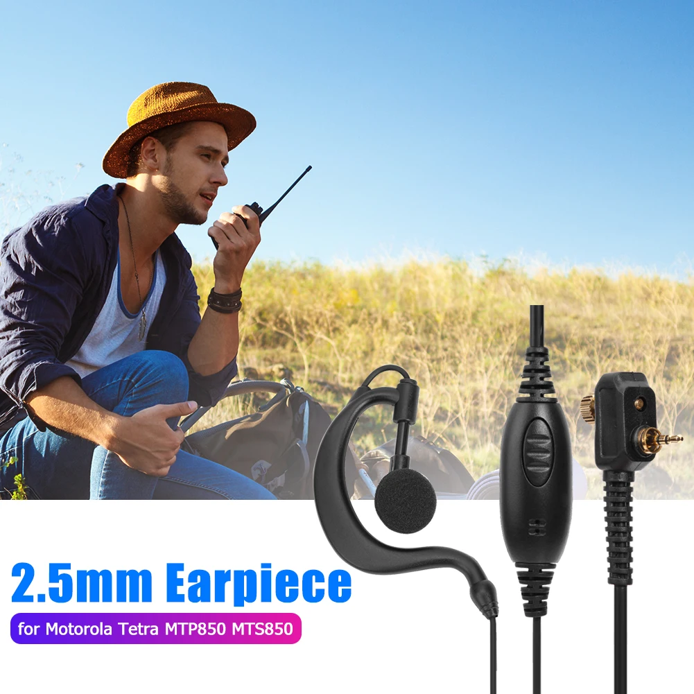1-poliger G-förmiger 2,5-mm-Ohrhörer-Headset mit PTT-Mikrofon-Ohrbügel für Motorola MTH600 MTH650 MTH600 MTH800 MTH850 MTP850 MTS850