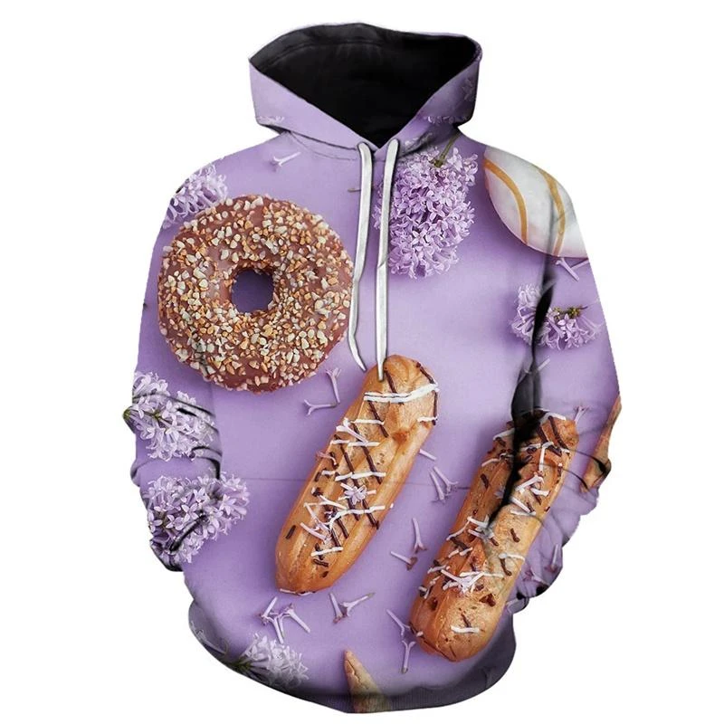 Casual Donut Candy Pattern Hoodies Fashion Autumn Men Women Kids 3D Printed Long Sleeve Hoodie Casual Loose Harajuku Pullovers