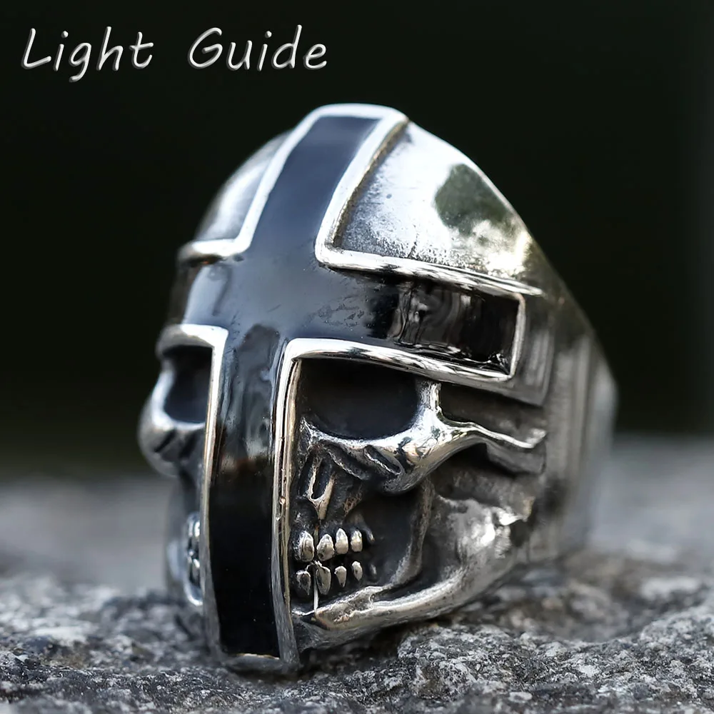 

2022 NEW Men's 316L stainless steel ring Punk cross skull Ring For Men fashion with hip hop Halloween Jewelry free shipping